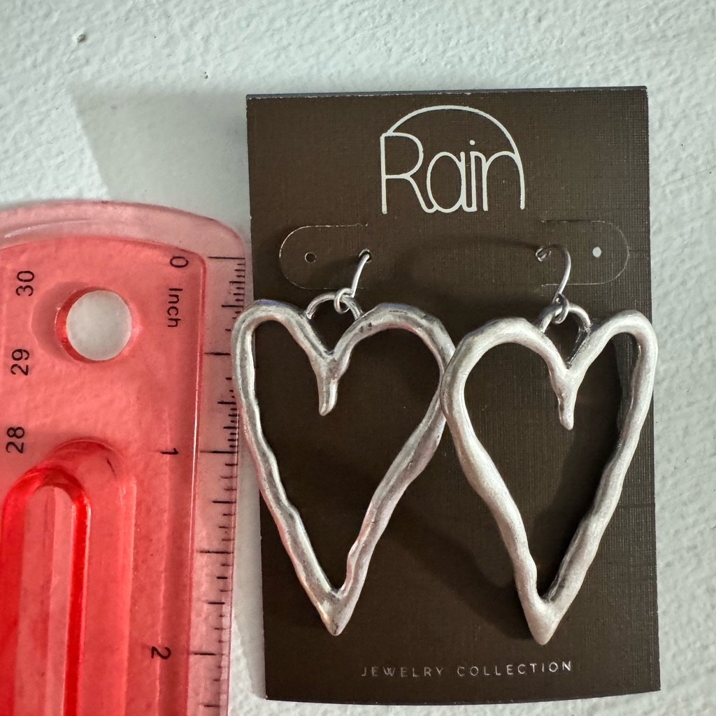 Rain Silver Heart Earrings